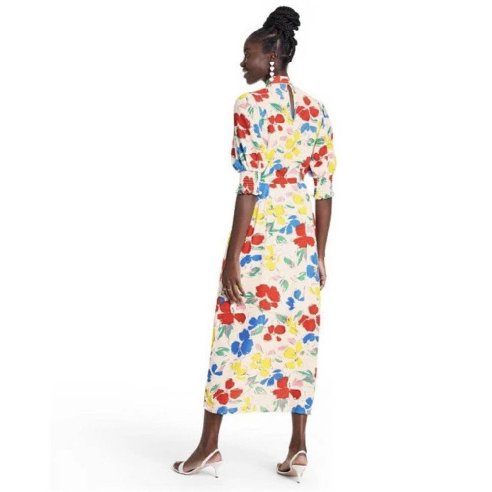 Rixo Dress Womens 4 Floral Multicolor Long Sleeve Maxi Ruffle Hem New Tag Rayon - Picture 3 of 12
